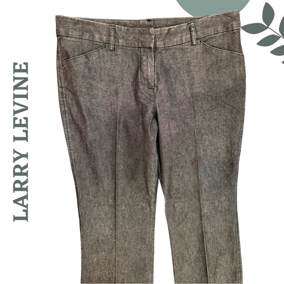Larry Levine Stretch Grey Denim Dress Pants - Size 10 - Picture 3 of 7